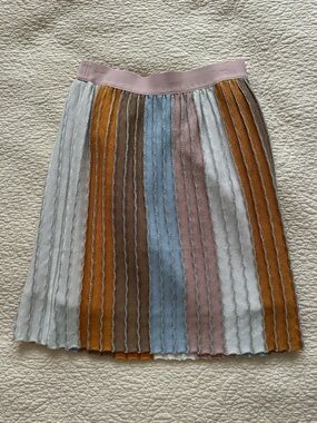 NWT Anthropologie/Eva Franco Striped Mini Skirt Pink, Blue, White, Mustard
